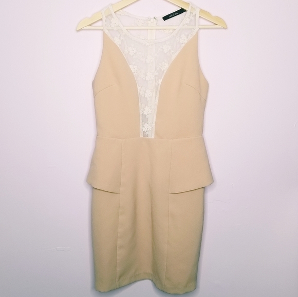 ✨️CL Ark & Co. Peach Pink Lace Accent Dress Size S - Picture 1 of 4